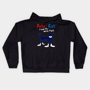 Pete The Cat I Love My White Mask Kids Hoodie